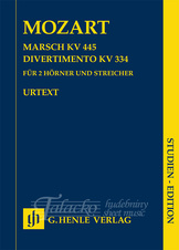 March K. 445; Divertimento K. 334 for 2 Horns and Strings, SP